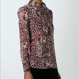 Never worn YSL Silk Leopard Blouse